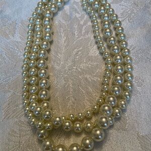 Classic Pearl Multi-Strand Necklace - Elegant Women’s Costume Jewelry.